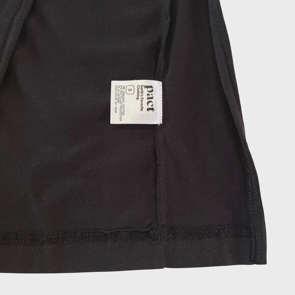 Pact Women's Luxe Jersey V-neck Knot Maxi Side Slit Dress Size Small Black - Picture 6 of 15